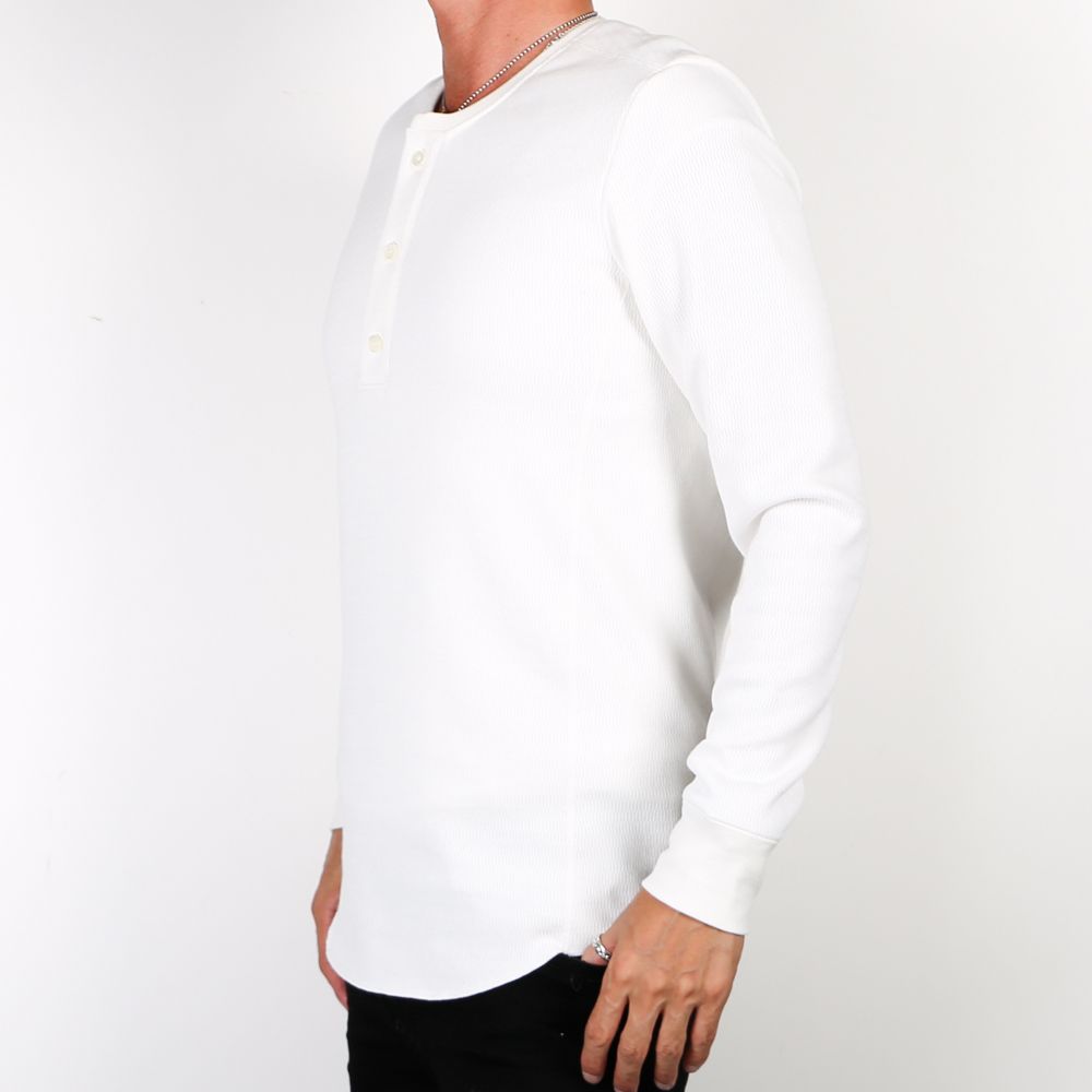 henley long-T(back boa) / ボアフリース ヘンリーネックTシャツ / 7907 lj88s