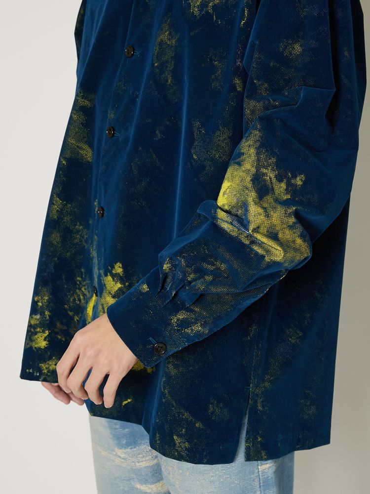 "FLOCKY + PIGMENT PRINT" SHIRTS / ミリタリーシャツ / TA23AW-SH027