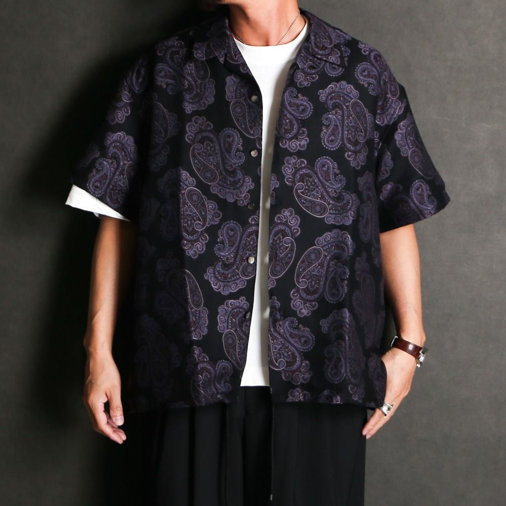 Aloha shirt - Sprinkled paisley jacquard / アロハシャツ - オリジナルペイズリージャガード / SN-614
