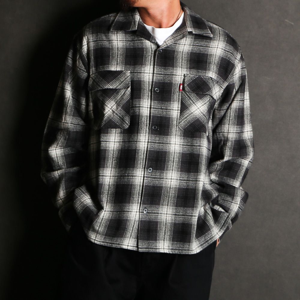 【ラスト1点-サイズM】Ombre Check L/S Shirt (25aw) - BLK / オンブレチェックシャツ / HS-090325