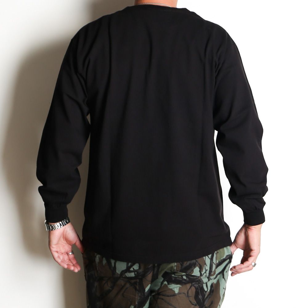 【ラスト1点-サイズS】T-SHIRT L/S GLOBE - BLACK / ロングスリーブ Tシャツ / 1251016