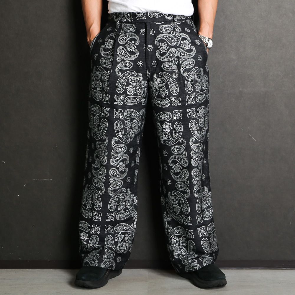 Wide utility trouser - Bandana jacquard / ワイドパンツ - バンダナ ジャガード / SN-537A