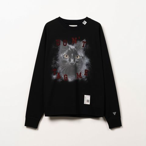 Cat Printed Sweatshirt - BLACK / キャット プリント スウェットシャツ / J17PO782