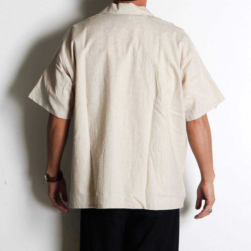 Aloha shirt - Big flowers embroidery / アロハシャツ - ビッグフラワーエンブロイダリー / SN-616B