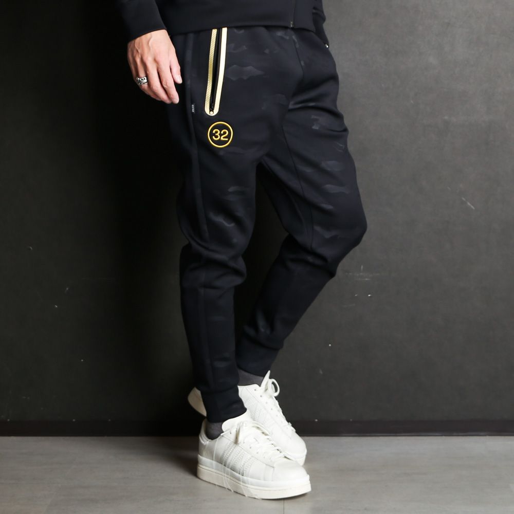 SY32 by SWEET YEARS - DOUBLE KNIT EMBROIDERY LOGO LONG PANTS 