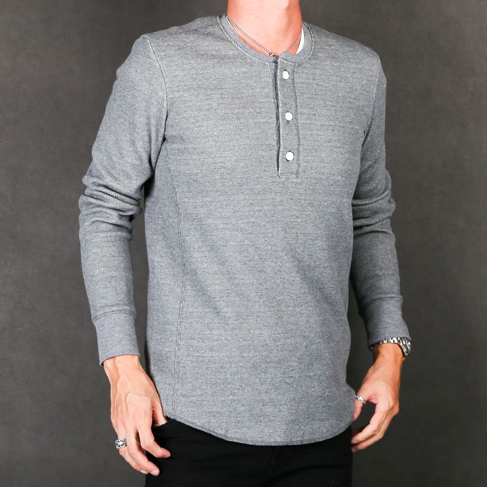 henley long-T(back boa) / ボアフリース ヘンリーネックTシャツ / 7907 lj88s