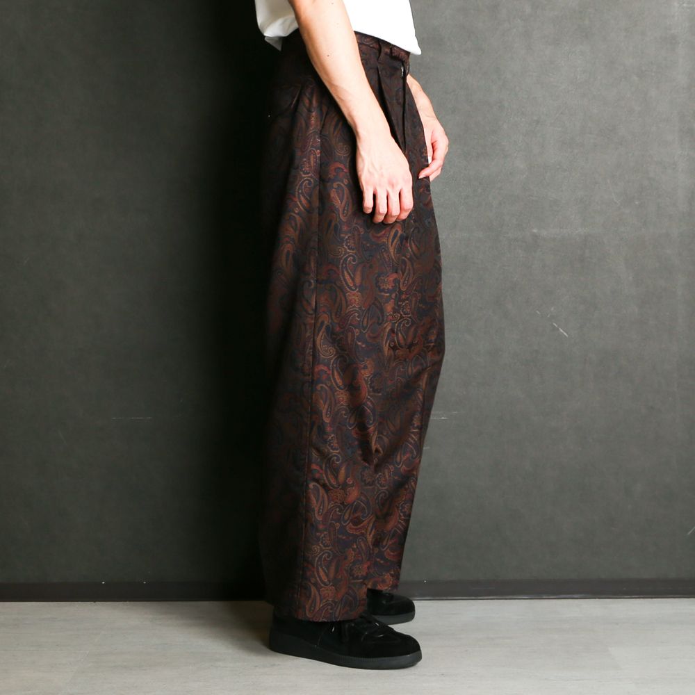 superNova. - 1 tuck wide trouser - Paisley jacquard / 1タック