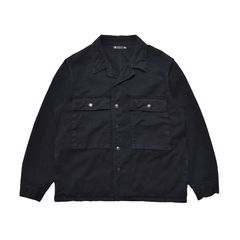 Cotton Linen Light Chino Shirt JKT - BLK / 2604-8003