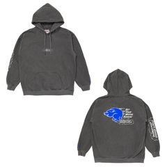 RUNNING LOGO HOODIE - ASH BLACK / プルオーバーパーカー