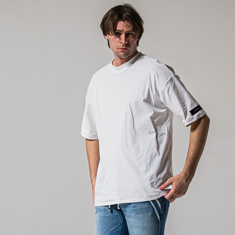 SIDE RC OVER TEE - WHITE / オーバーサイズ ナイロンTシャツ / RC39-T-004