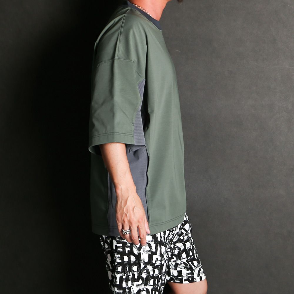 CREW NECK HALF SLEEVE T-SHIRT - GREEN / 9241-CS53-033
