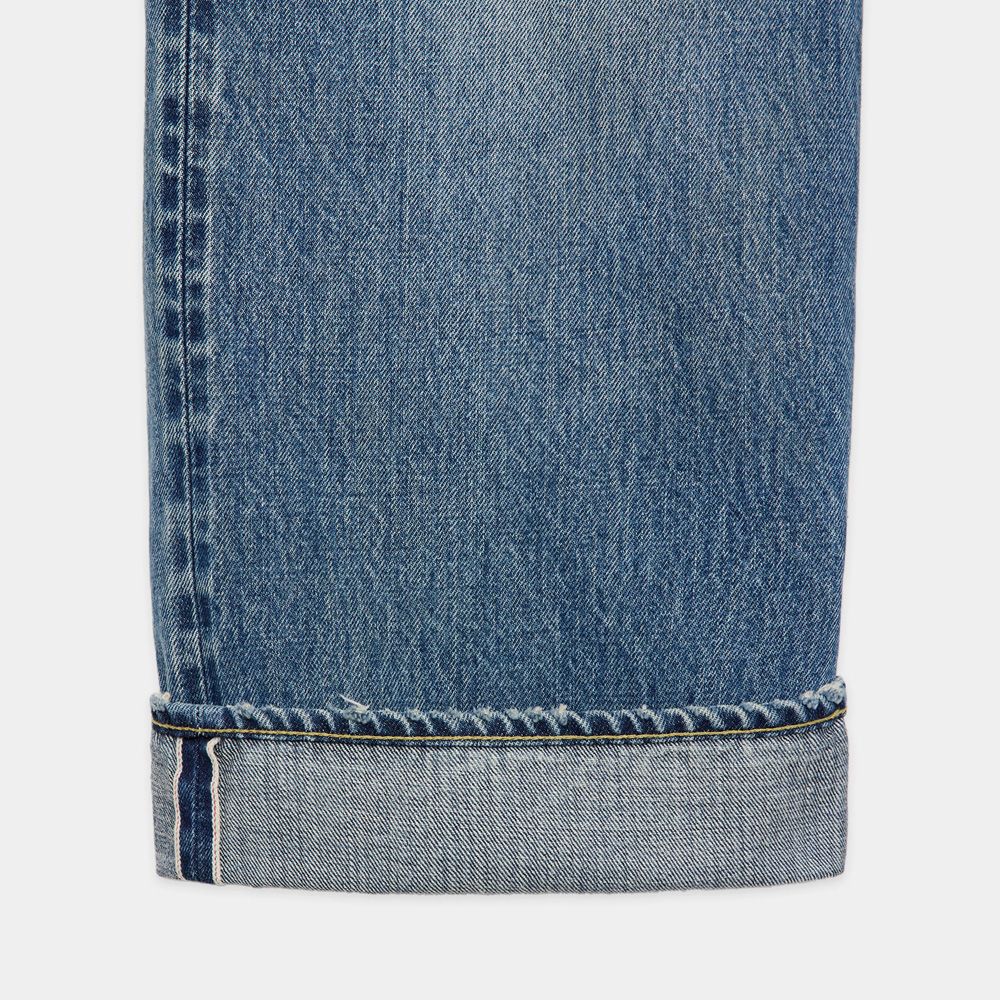 WIDE LEG JEANS - USED WASHED / オーガニックコットン 13.5oz セルビッチデニム - ワイドレグジーンズ / M25C02PT01C