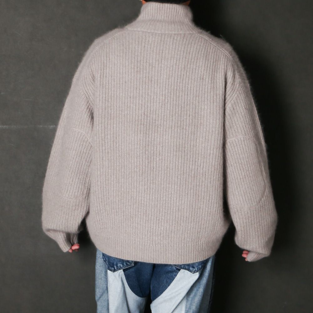 RACCON HALF ZIP KNIT - GREIGE / ハーフジップニット / VTM-26-K-106