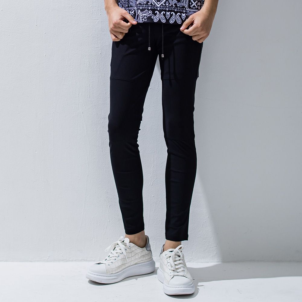 Johnson LINE NYLON PT - BKLBK / ナイロンラインパンツ / BASIC-ST-009