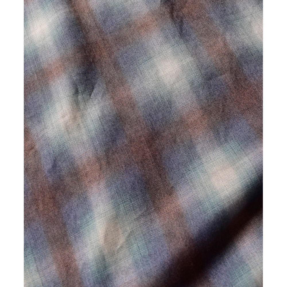 Drape Denim Ombre Check Loose Work SH / 2304-5005