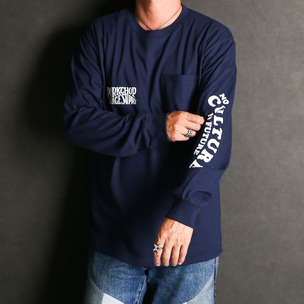 WAVE LOGO L/S TEE - NAVY / ロングスリーブTシャツ