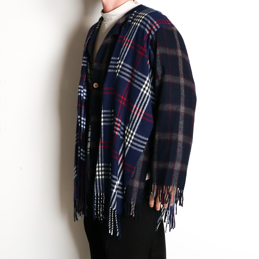 OLD PARK×MINEDENIM / Check MufflerCardigan / MND