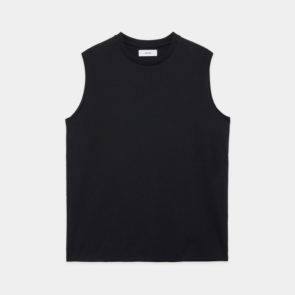 SLEEVELESS TEE - BLACK / オーガニックコットン40/2天竺 - スリーブレスTEE / M26A13CS03A