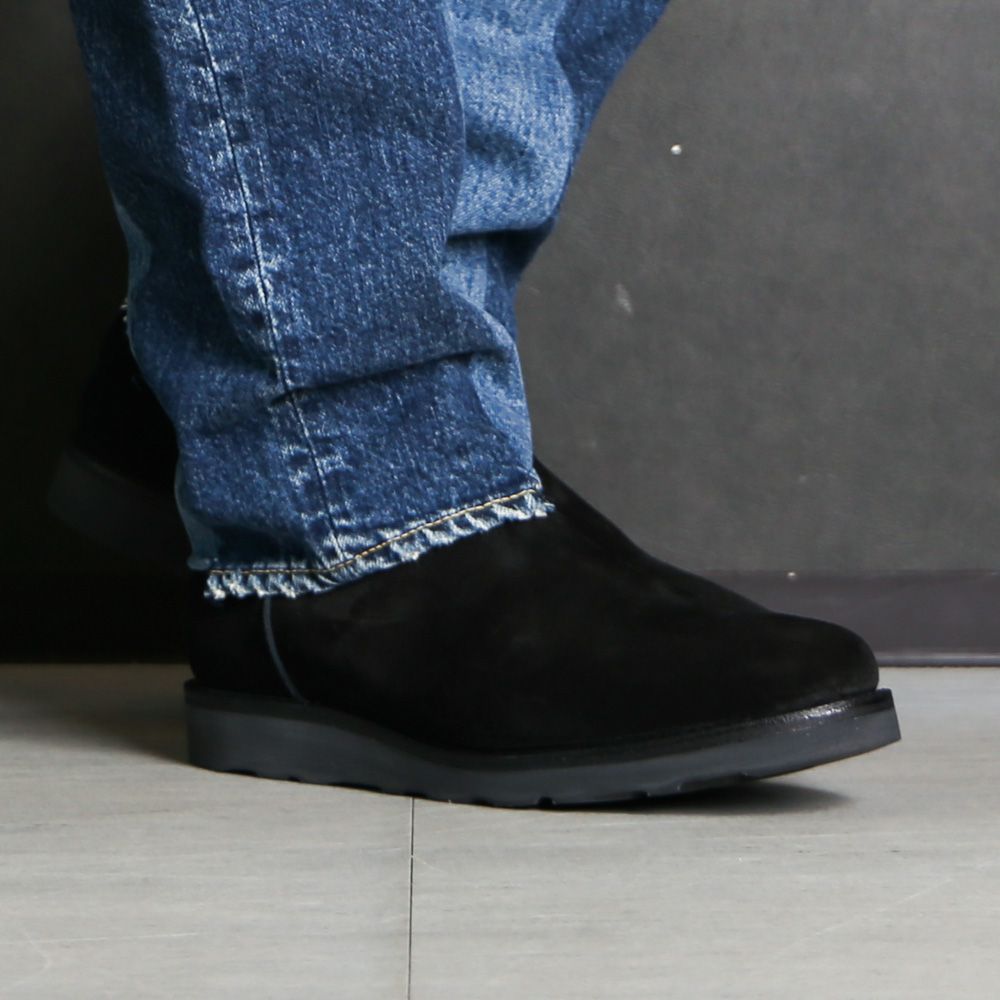 MINEDENIM - Suede Leather Back Zip Boots - BLK / MGK-003 ...
