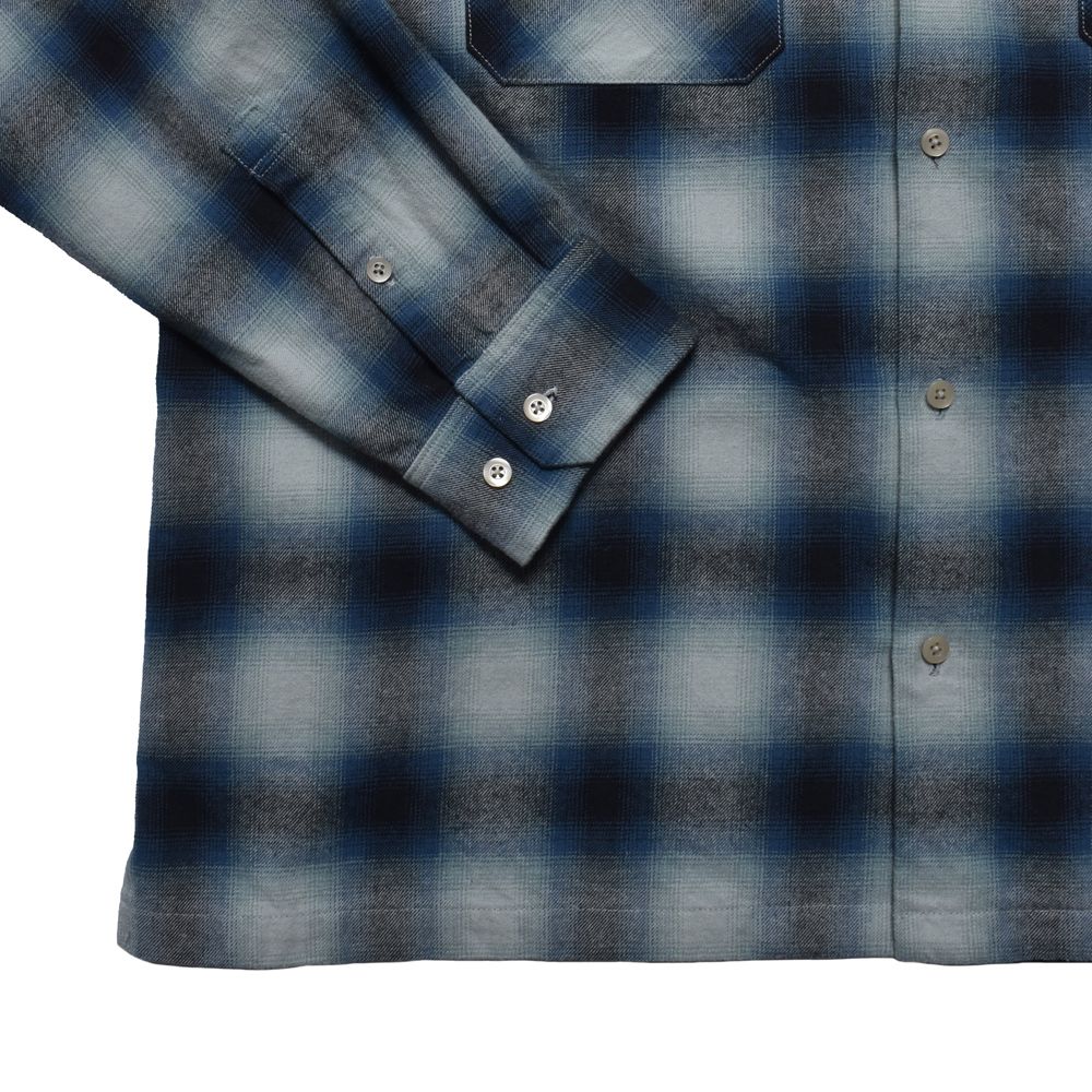 【ラスト1点-サイズ3】 C.Flannel Ombre Open Collar SH - BPT / 2509-5004