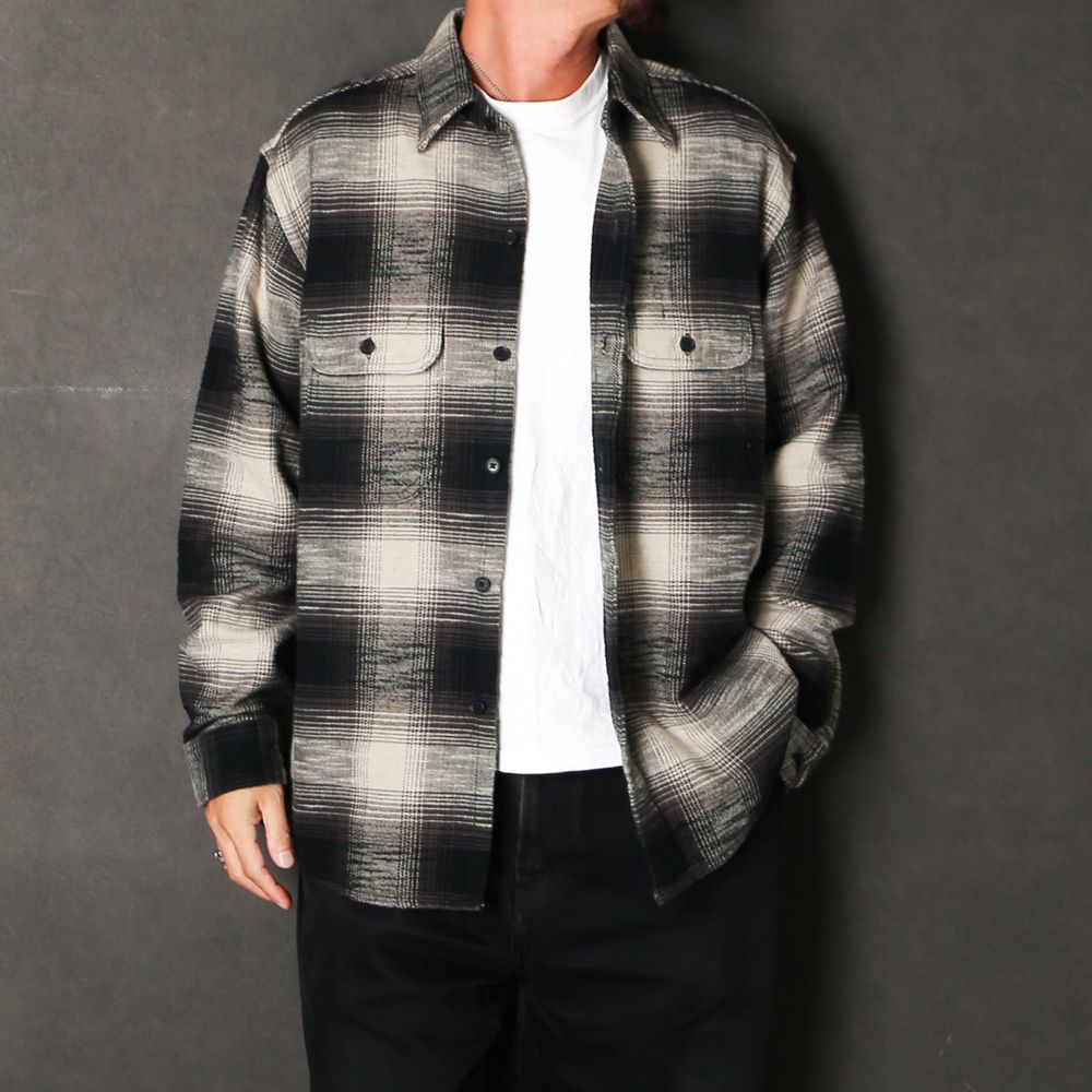 Heavy Cotton Flannel Ombre Work Shirt  - BLT / MDFBF09503