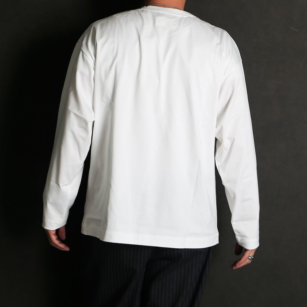 【ラスト1点-サイズ2】 COMFORT FIT Tee L/S - WHITE / オーガニックGIZA 80/3 天竺 サバイバルクロス® - コンフォートフィットTee L/S / A26A19CS01C