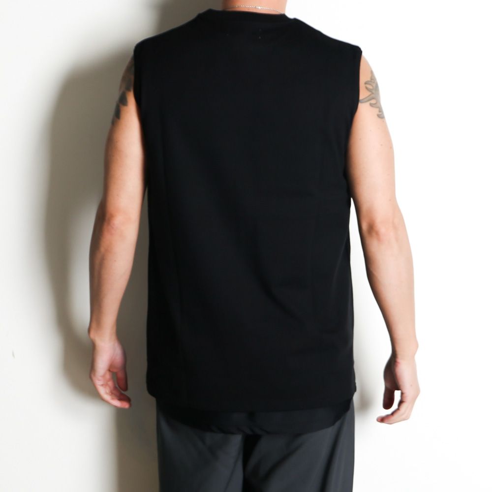 SLEEVELESS TEE - BLACK / オーガニックコットン40/2天竺 - スリーブレスTEE / M26A13CS03A