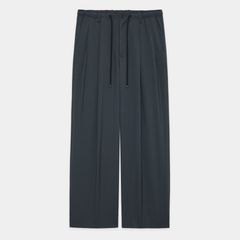 DOUBLE PLEATED EASY TROUSERS - CHARCOAL / オーガニックウール2/80トロピカル - ダブルプリーテッドイージートラウザーズ / A26A15PT02C (2月入荷予定)