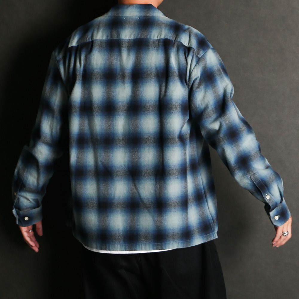 【ラスト1点-サイズ3】 C.Flannel Ombre Open Collar SH - BPT / 2509-5004