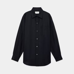 Regular Fit Dress Shirt - Black / 2/2/96 四⼦撚りフラノ - レギュラーフィットドレスシャツ / A26C18SH01C