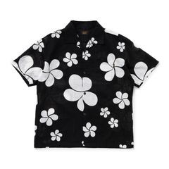 FLOWER ALOHA S/S SHIRT - BLACK / ハワイアンシャツ / 24'RS-0508