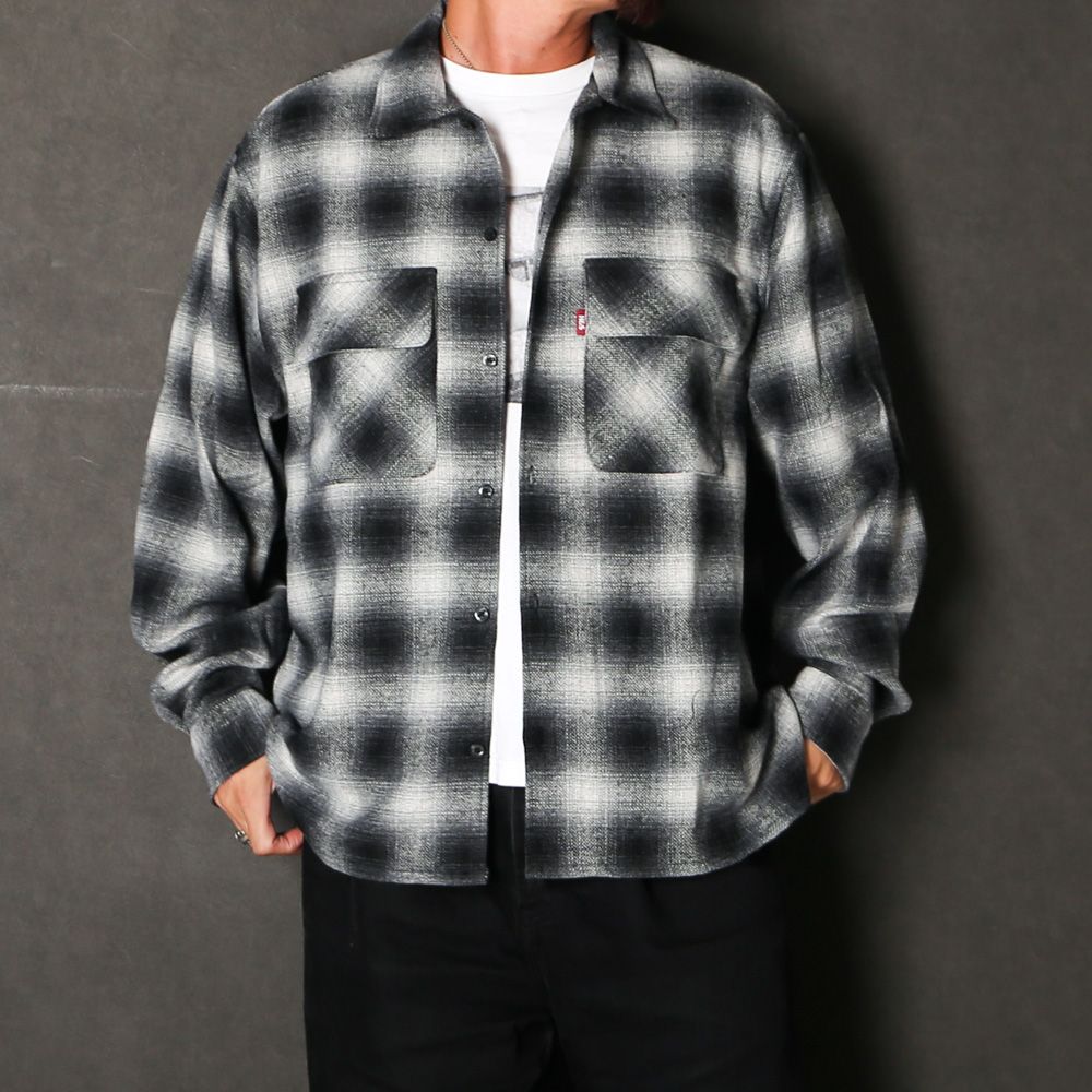 Wool Ombre Check L/S Shirt (26aw) - BLK / チェックシャツ / HS-100626