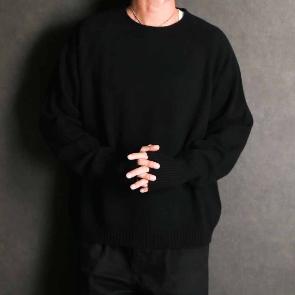 Seamless knit sweater - Wool & cashmere & silk / シームレス クルーネックセーター - ウール & カシミヤ & シルク / SN-592A