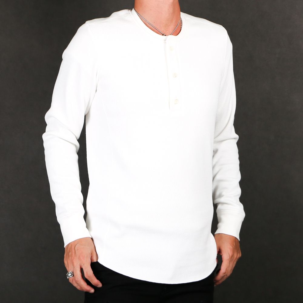 henley long-T(back boa) / ボアフリース ヘンリーネックTシャツ / 7907 lj88s