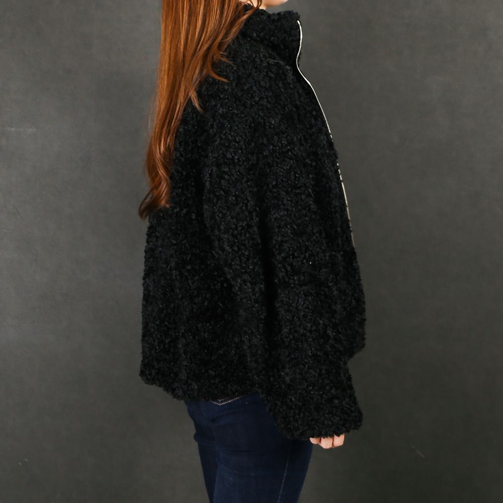 【レディース】 LUELA ルエラ - BLACK / ボア スタンドカラーブルゾン (フリース) / LJXA0041033588