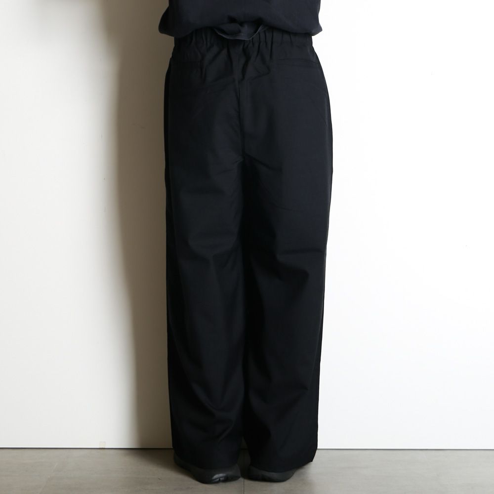 WIDE CYLINDER FIT EASY PANTS - CHANBRAY BLACK / 2/72 ウールトロピカルワッシャー - ワイドシリンダーフィット イージーパンツ / M26A11PT01C