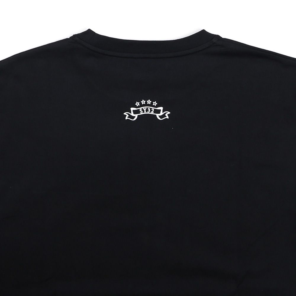 SANS SERIF LOGO L/S TEE - BLACK × WHITE / ロングスリーブTシャツ / 14178J-W