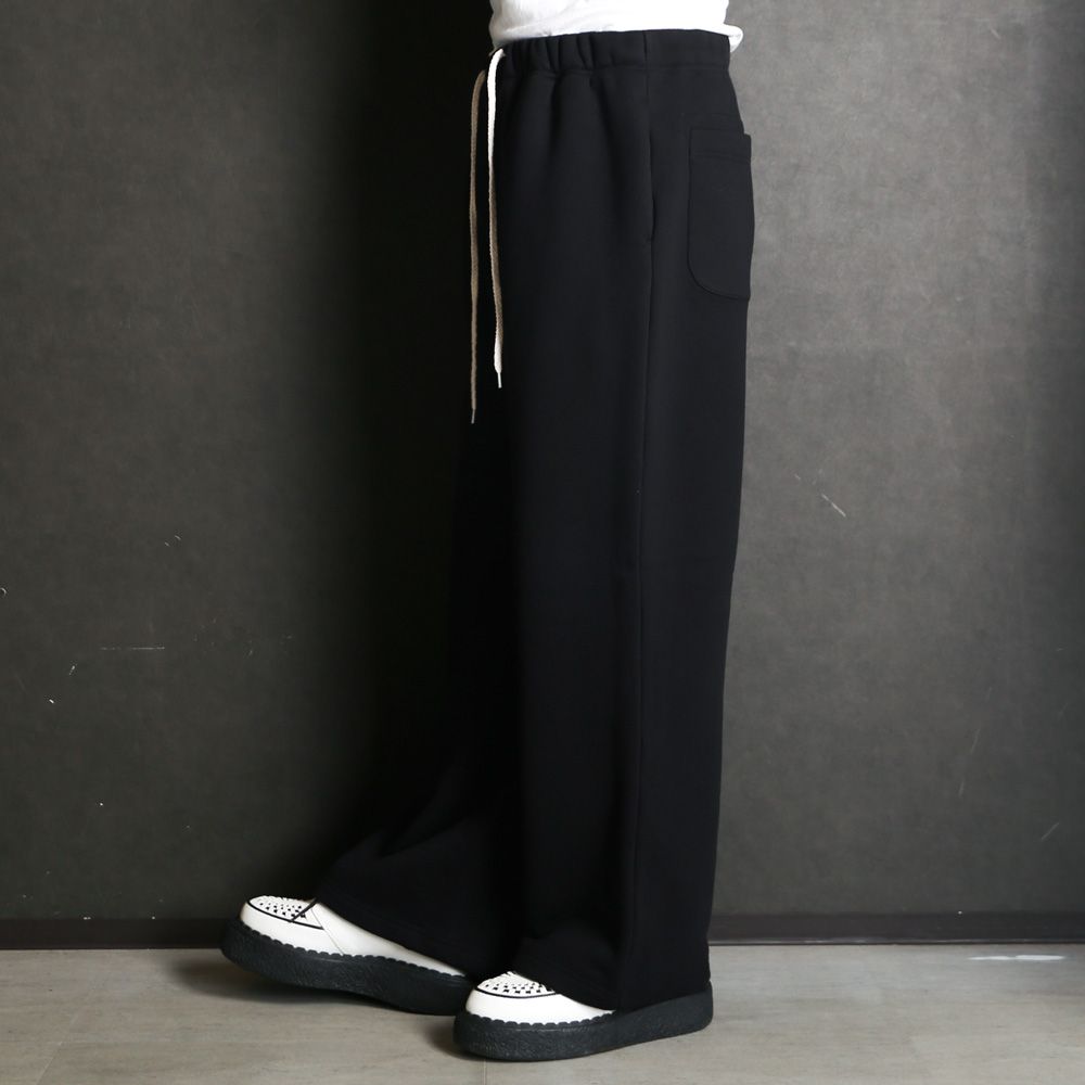 Wide Jacquard Sweatpants - Black / ワイドシルエット スウェットパンツ / SN-631A