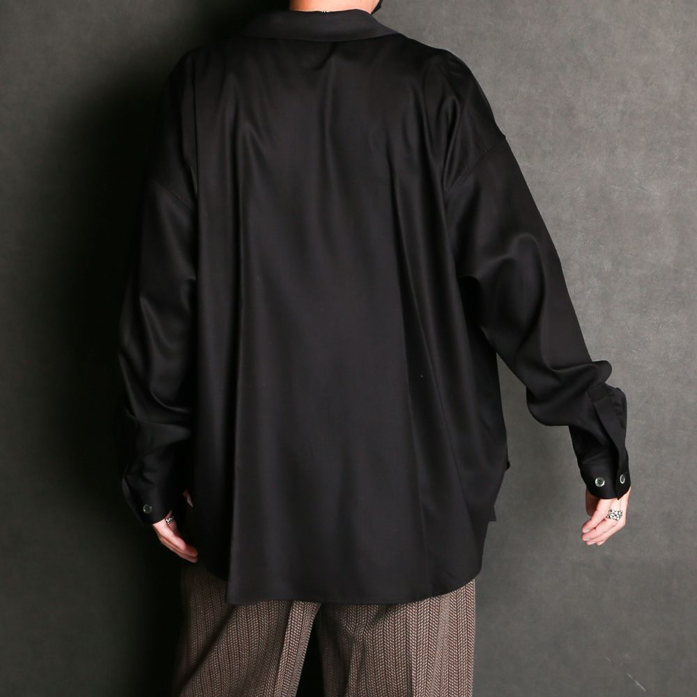 Regular fit big shirt - Rayon poly gabardine / レギュラーフィット ビッグシャツ ギャバジン / SN-411A