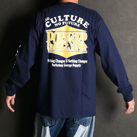 WAVE LOGO L/S TEE - NAVY / ロングスリーブTシャツ