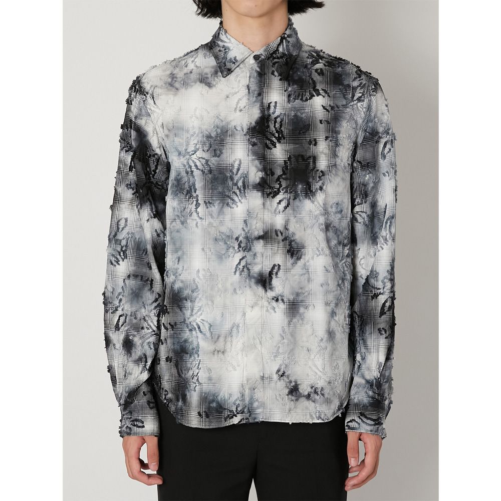 "Tie-Dye Check" Regular Shirt - Black / タイダイチェック レギュラーシャツ / TA26SS-SH023