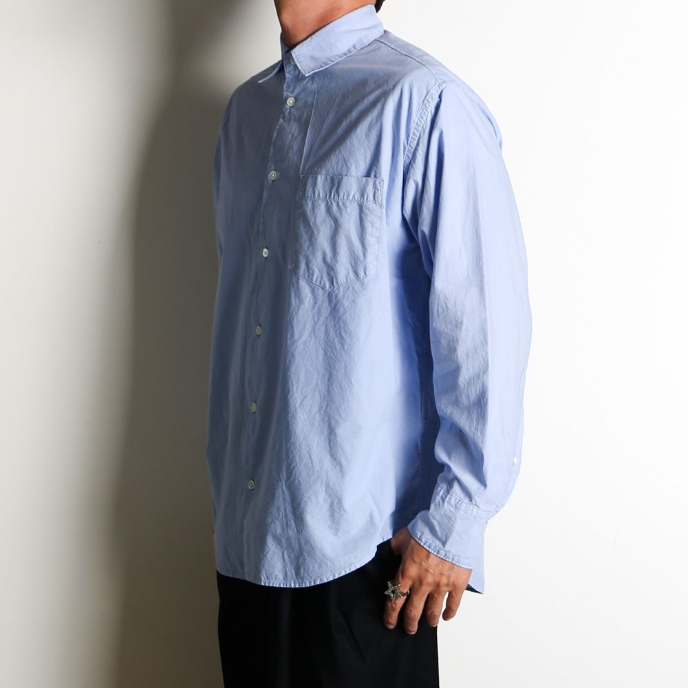 REGULAR COLLAR SHIRT - SAXE / オーガニックコットンシルク120/2タイプライター - レギュラーカラーシャツ / M25C13SH01C