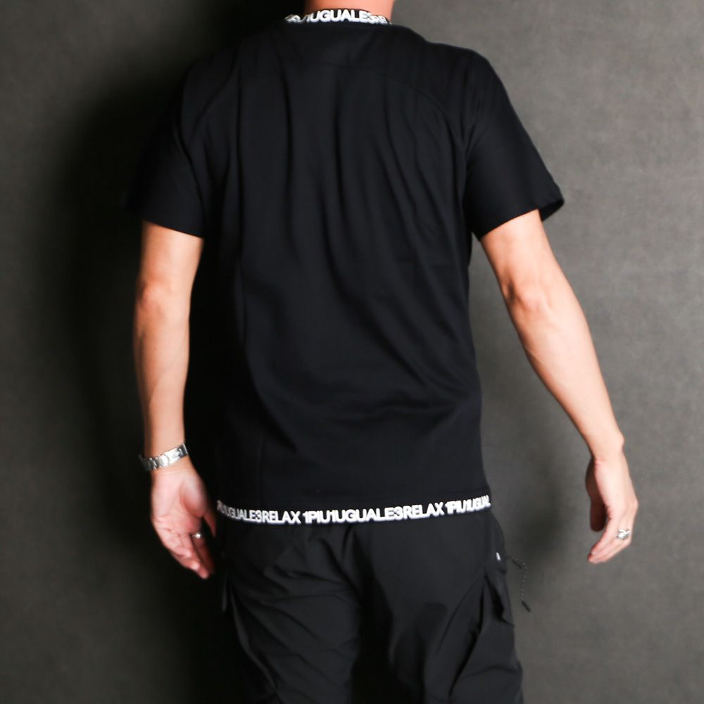 COLLAR LOGO T-SHIRT - BLACK / ネックロゴ Tシャツ / UST-24014