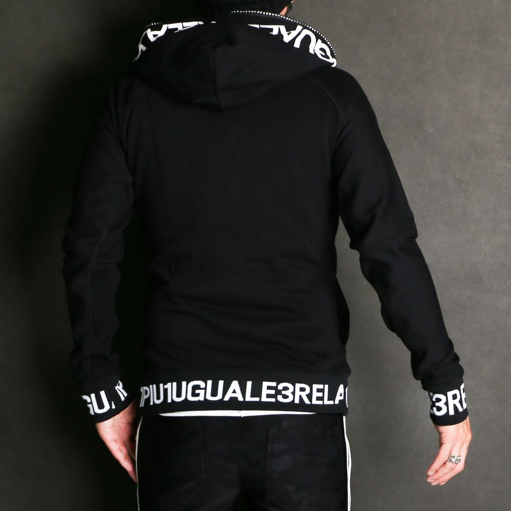 1PIU1UGUALE3 RELAX - RIB LOGO ZIP HOODIE / リブロゴ ジップ