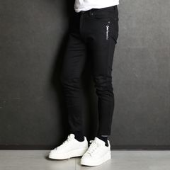 SKINNY PANTS - BLACK / グラデーションロゴ スキニーパンツ / USB-24052