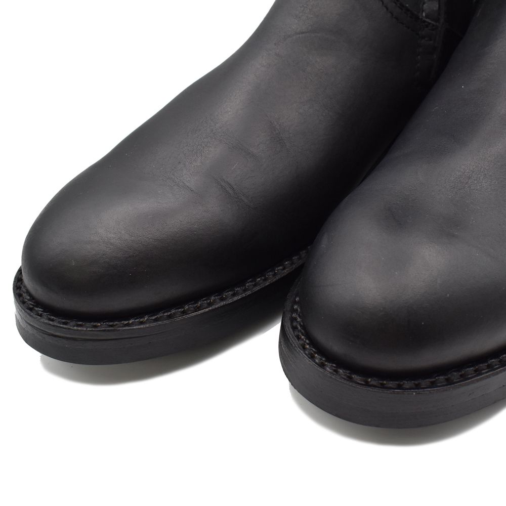 Leather Back Laceup Boots - BLK / MGK-008