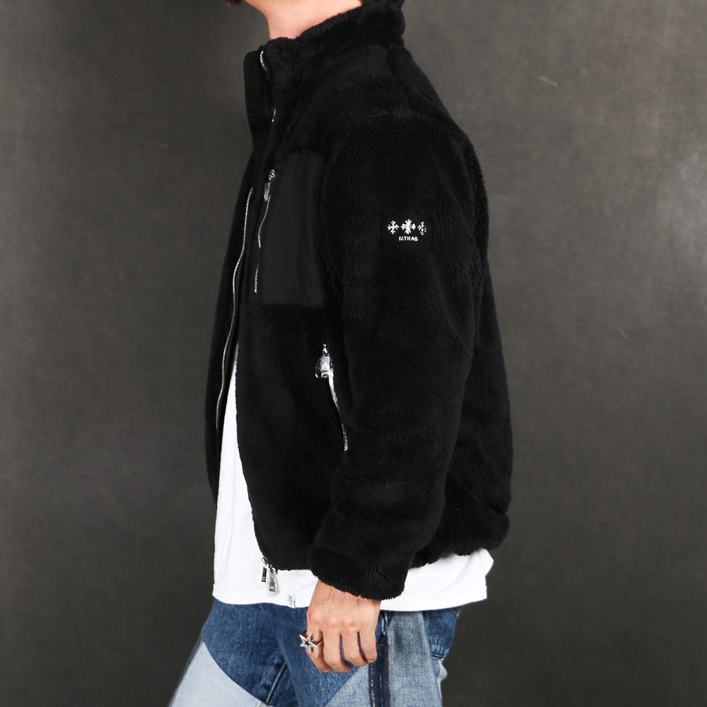 MONREALE モンレアレ - BLACK / ボア スタンドカラーブルゾン (フリース) /  MJXA0213033588