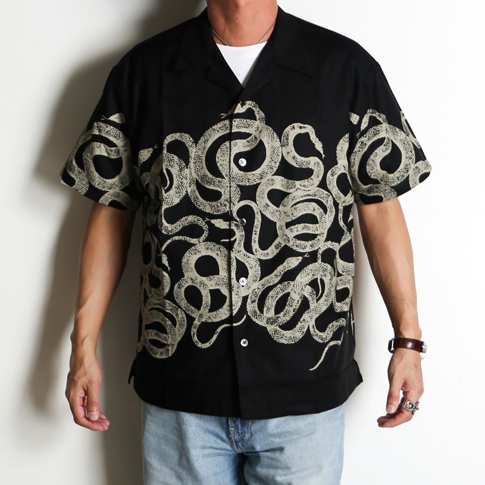 SNAKE PATTERN PANEL S/S SH / スネークパターン オープンカラーシャツ / CL-26SS004ULT