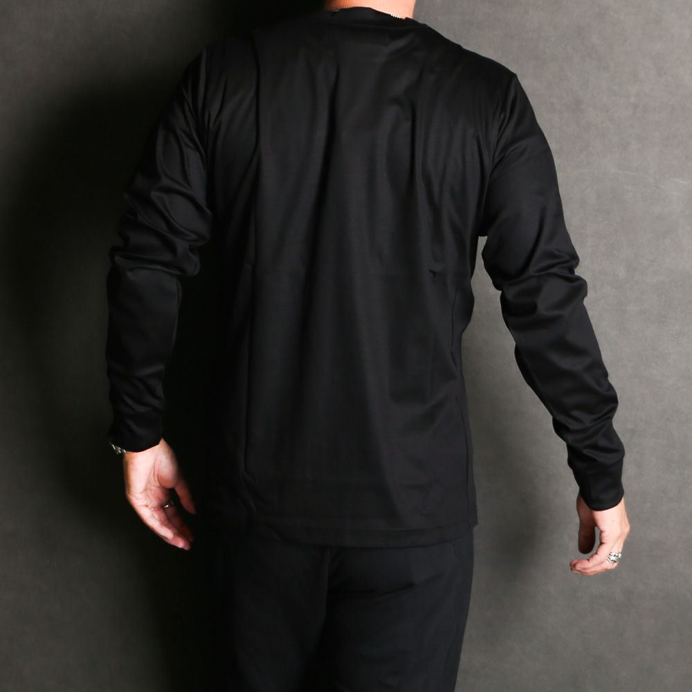 SUPER MERCERIZED LONG SLEEVE T-SHIRT - BLACK / ダブルシルケット ベーシック ロングスリーブTシャツ / UST-24059