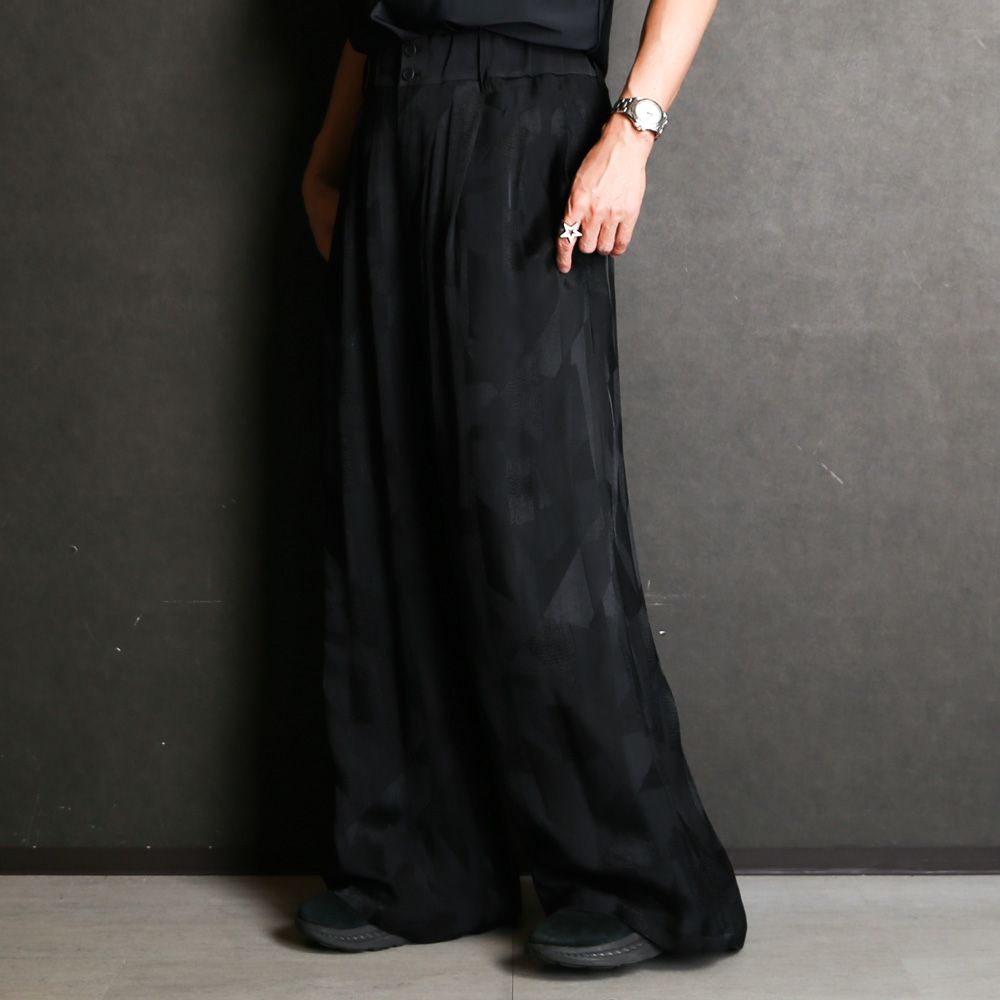 "GEOMETRIC JACQURD" RAYON CUPRA TROUSERS / トラウザー / TA24SS-PT102
